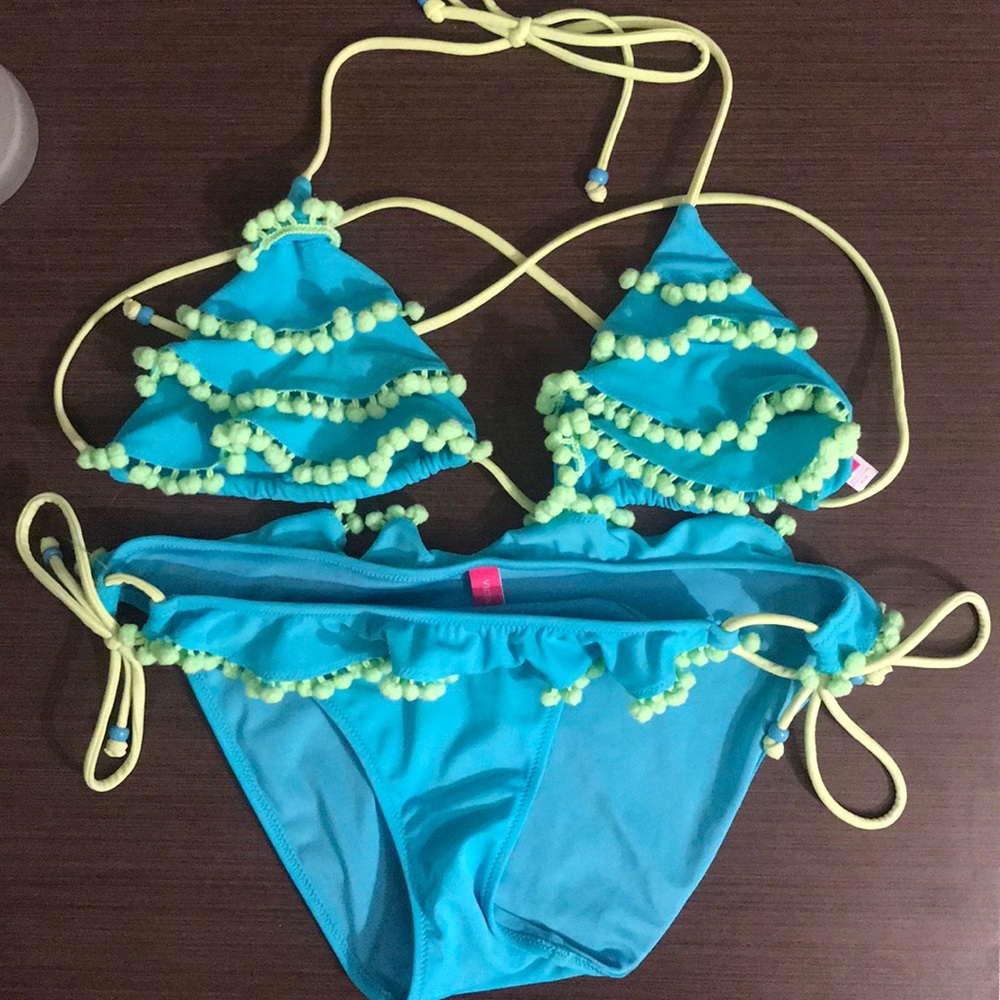 Victoria’s Secret ruffle bikini top and bottoms